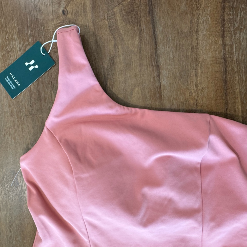 NWT HALARA PINK ONE SHOULDER DRESS SIZE M - Picture 6 of 7